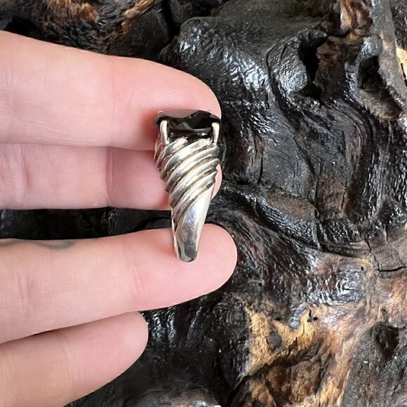 Vintage Clyde Duneier 3.63 ct Oval Smoky Quartz Ring Size 9 Sterling Silver CID - Picture 6 of 13